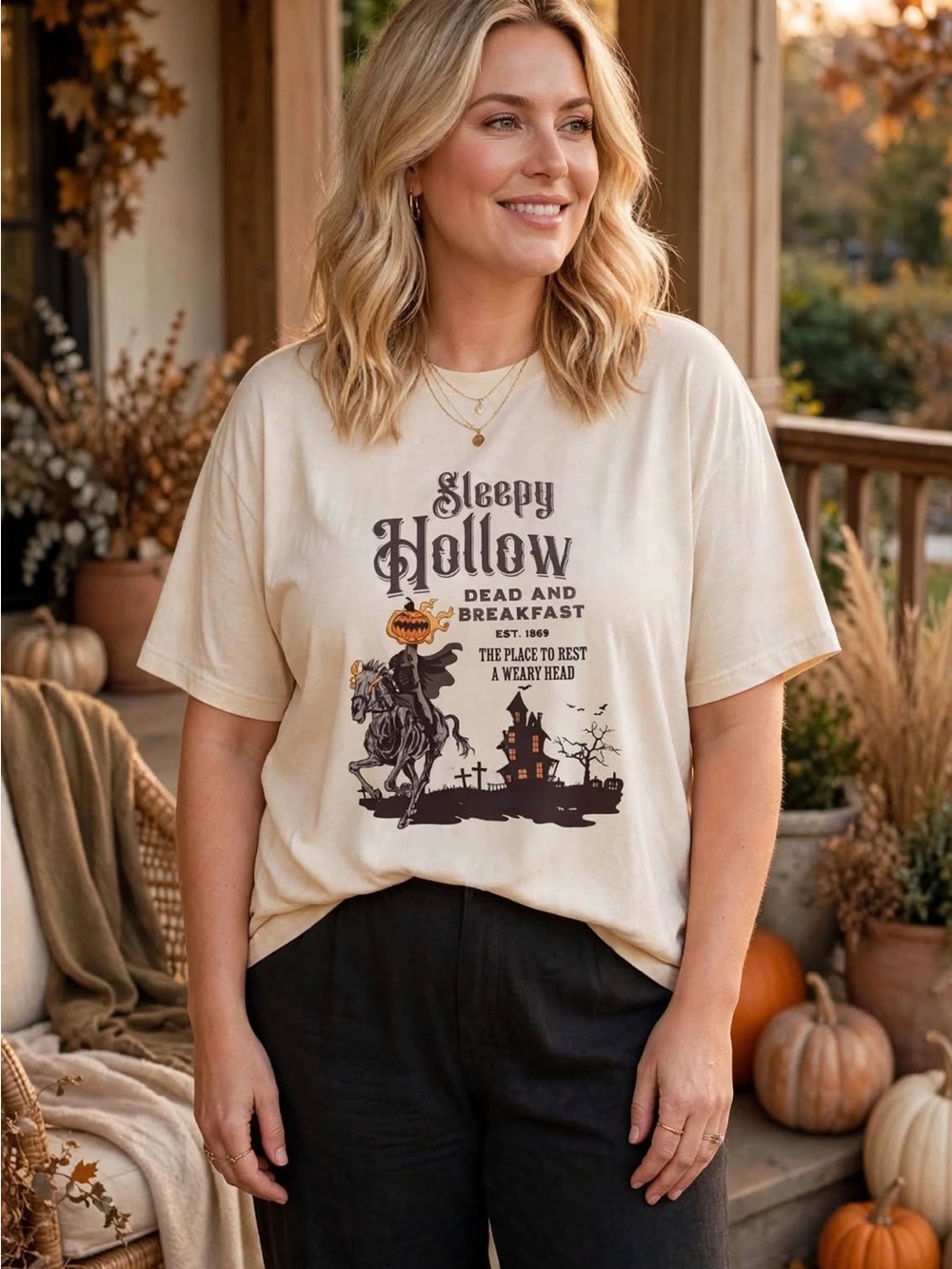 New 5XL Sleepy Hollow Halloween Graphic Tee